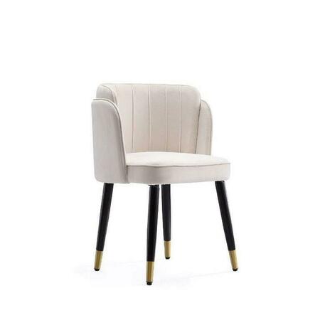 DESIGNED TO FURNISH Zephyr Velvet Dining Chair in Cream, 30.7 x 21.65 x 21.26 in. DE3585640